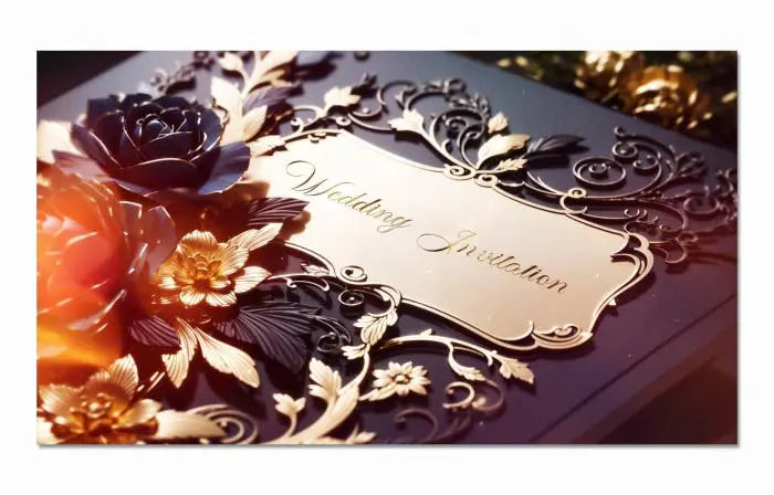 Modern 3D Floral Wedding Invitation Slideshow